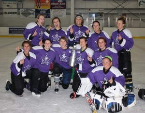 The Pop Rock Passers are champions of the 2015 Winter Jamboree. The team includes, not in order, Jen Jiron, Emily Austin, Nicole Egholm, Tammy Lafran, Wendy Hansen, Kimberly Marek, Sue Reynolds, Lacey Rininger, Nora Rojek, Tracy Silta, Lori Sivitz, Brittany Staudenmaier and Marcy True.-Photo by Lindsay Olsen for the Homer News