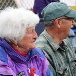 Gert and Floyd Seekins are recognized for being faithful fans.-Photo by McKibben Jackinsky, Homer News