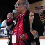 Annie Pearl Avery speaks about being arrested on “Bloody Sunday” because she refused to move when police ordered her away.  She was trying to bring aid to those injured on the bridge.-Photo by Katie Gavenus