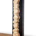 Each drawer face of “Snow Water Equivalent Cabinet” shows annual snowfall at Ebbetts Pass, Calif. -Photo Provided