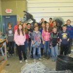 Homer Middle School students are using marine debris to create a sculpture of their school’s mascot.-Sarah Richardson