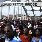 Tens of thousands of people crossed the Edmund Pettus Bridge to commemorate “Bloody Sunday” and the Voting Rights Act of 1965. Katie Gavenus of Homer was one of them.-Photo by Katie Gavenus