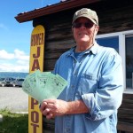 Reeling in a 2013 tagged halibut on Sunday landed Jan Kissell of Deming, N.M., a prize of $100 in Homer bucks.