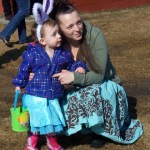 Lucca Sanders with mom, Amanda, shows off an impressive pair of Easter bunny ears.-Photo by McKibben Jackinsky, Homer News
