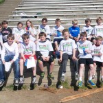 Participants at the Hershey’s Track and Field Games on Saturday pose for a group photo after the event held at the Homer High School track.-Photos by Heather Ericson
