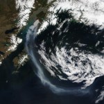 A NASA satellite photo taken Tuesday shows a smoke plume moving into the Gulf of Alaska.-Photo provided, NASA