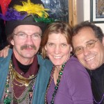 Ray Garrity, left, wears Mardi Gras decorations. Garrity  died June 26 in a four-wheeler accident off East End Road.-Photo provided