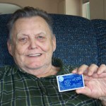 Born in Seldovia in 1933 but lacking a birth certificate, Fred Elvsaas, shows off a birth registration card given to him by the state of Alaska in 1986.-Photo provided