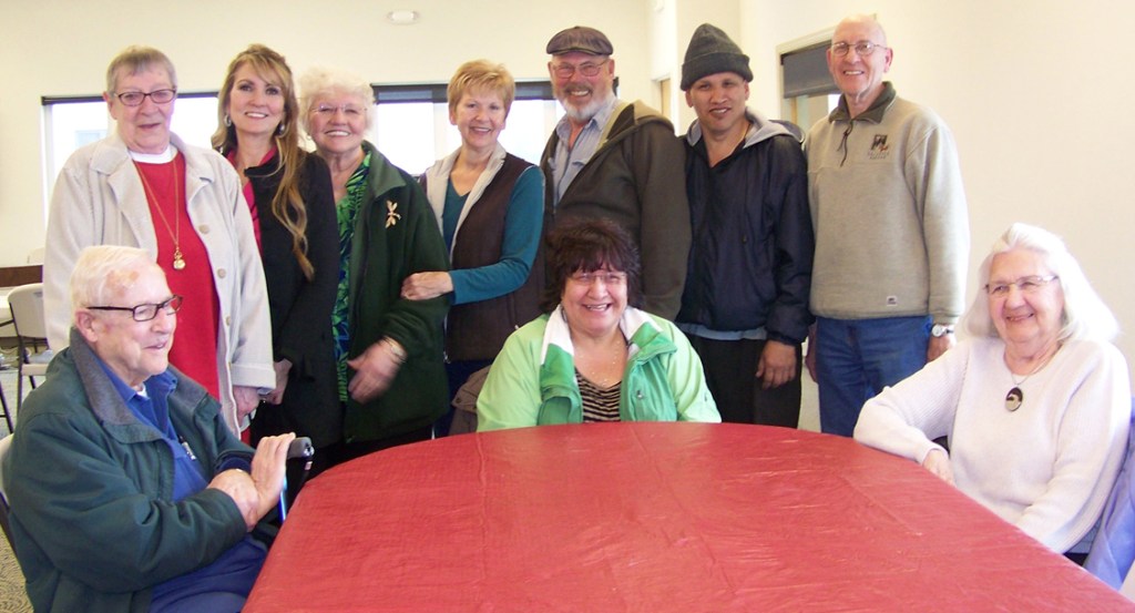 Seldovia residents remember days gone by. Standing from left are Marge Lang, Seldovia Village Tribe Executive Director Crystal Collier, Darlene Crawford, Christine Kashevarof, Mike Miller, Richard Moonin and Rod Hilts; seated from left are Pierre Int-Hout, Lillian Elvsaas and Esther Int-Hout. -Photos by McKibben Jackinsky, Homer News