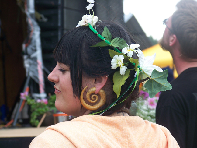 Kayla Premack of Denver, Colo., enjoys music by Head For the Hills.-Photo by McKibben Jackinsky, Homer News