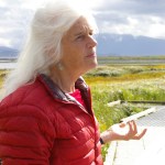 Wendy Erd conducts a poetry workshop on the Beluga Slough Trail last summer.-Photo provided; Bunnell Street Arts Center