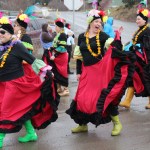 The Krewe of Gambrinus drill team performs at the judges’ stand during Saturday’s parade.-Photo by McKibben Jackinsky, Homer News