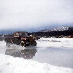 Ray Kranich racing in a 1936 Ford pickup truck.-Photo provided by Ray Kranich from the Wythe family collection