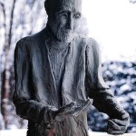 This maquette, or small sculpture study, by artist Leo Vait shows what the proposed bronze statue would look like of Brother Asaiah.-Photo by Linda Smogor