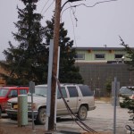The sign at McDonald’s Restaurant on Lake Street is missing a few letters after the storm.-Photo by Michael Armstrong, Homer News