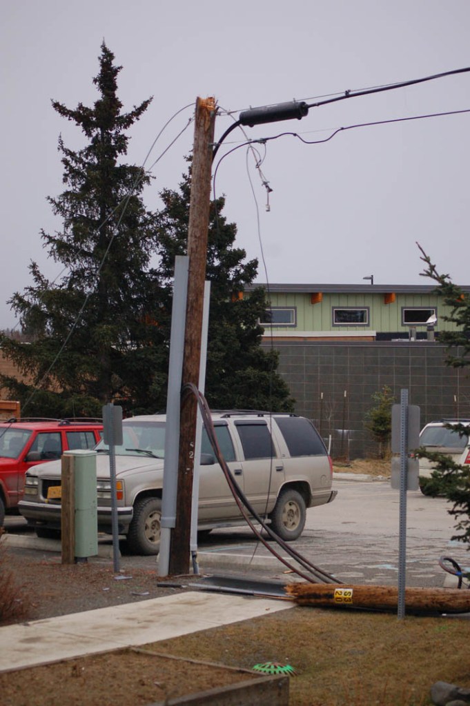 The sign at McDonald’s Restaurant on Lake Street is missing a few letters after the storm.-Photo by Michael Armstrong, Homer News