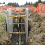 Natural gas was energized last Friday into the Anchor Point-Homer Trunk Line for the first 17-mile section, ending at this junction on East End Road just east of the entrance to Homer High School.                              -Photo by Michael Armstrong, Homer News