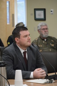 Homer City Manager candidate Jeffrey Trinker interviews with the city council on Tuesday. Trinker currently is executive director of support services for Rosenberg, Texas.-Photo by Michael Armstrong, Homer News