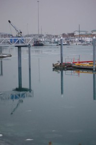 The landing for Ramp 7 is blocked off on the float where the wooden supports holding the ramp skid failed.-Photo by Michael Armstrong; Homer News