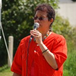 Skywalker tells stories at the HCOA Street Faire. -Photo by Michael Armstrong, Homer News