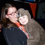 You "otter" be in pictures! Audrey Crocker, with her mom Meghan, shows off her otter costume worn at Chapman School's Halloween carnival last Friday.-Photo by McKibben Jackinsky, Homer News