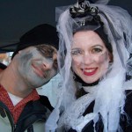 EMC Jim Cotton, an electrician aboard the USCGC Hickory, and his wife, Linne, got into the spirit of Halloween to welcome guests aboard the Haunted Hickory.-Photo by McKibben Jackinsky, Homer News