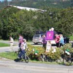 Cyclists, runners, walkers, babies in strollers and man’s best friend launch into Soles for Hospice, a 5K fun run and held Saturday. The event began at the Hospice of Homer offices and ended with a reception at Bear Creek Winery.-Photo by McKibben Jackinsky, Homer News