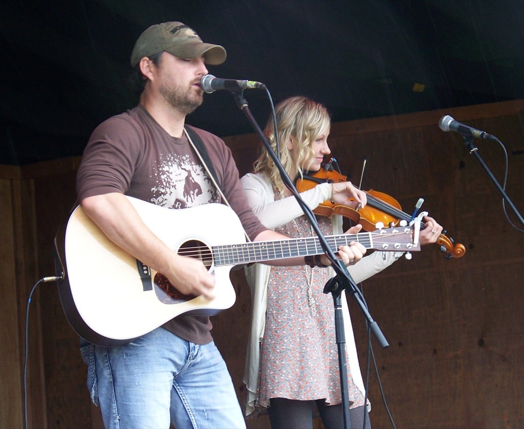 Kari and Billy of Hashville, Tenn., perform at the Kenai Peninsula Fair Friday evening.-Photo by McKibben Jackinsky, Homer News