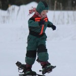 Lydia Coe races to the finish of the snowshoe portion of the biathlon.-Photo by McKibben Jackinsky, Homer News