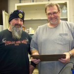 City of Homer water-wastewater treatment plant superintendent Todd Cook, left, says Jerry Lawver, right is the “go-to” guy for Homer’s water-wastewater treatment department. Lawver has been named “Water Operator of the Year” by the Alaska Rural Water Association.-Photos by McKibben Jackinsky, Homer News