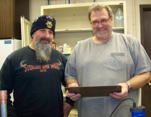 City of Homer water-wastewater treatment plant superintendent Todd Cook, left, says Jerry Lawver, right is the “go-to” guy for Homer’s water-wastewater treatment department. Lawver has been named “Water Operator of the Year” by the Alaska Rural Water Association.-Photos by McKibben Jackinsky, Homer News