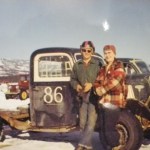 A photo from the 1959 Homer Racing Association scrapbook shows Bill and Arleen Kranich standing by their race car.          -Photo provided by Ray Kranich from the Wythe family collection