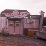 Shown at its last location near Bishop’s Beach, the Skyway Theatre originally opened where the Homer United Methodist Church is currently located.-From the Wythe Family collection