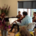 The Madison String Quarter, the festival’s quartet in residence, performs last year in Seldovia.-Photo provided