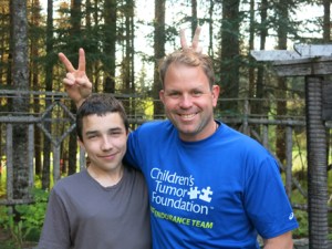 Leo Ogle, left, and Mike Illg share a light moment in their serious quest to fund neurofibromatosis research.-Photo by Denise Pitzman