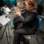 Trumpets front to rear are: Deb Sounart, Beau Berryman, Brian Jones and Emily Thiem.-Photo by Sue Biggs