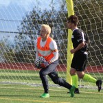 Charles Rohr catches the ball, thwarting a Colony goal attempt, during the boys varsity May 6 home game. Rohr took over the goalie box during the second half of the game after goalie Kenzington Cortez took a foot to his chin from a Colony player, an injury which required medical attention.-Photo by Anna Frost, Homer News