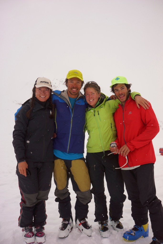 Iris Neary, Parker Sorensen, Florence Nikles and Giovanfrancesco "Frenchie" Varoli pose for a group photo after descending from Denali. The group traversed the mountain for 20 days before becoming the first mountaineers of the 2016 season to reach the summit.-Photo provided