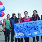 Ian Reed, second from left poses with his family after arriving in Homer on Friday afternoon in a Calidus gyrcopter aircraft, above, he flew from Seattle. From left to right are daughter Shannon Reed, Ian Reed, wife Linda Reed, daughter Anna Reed, daughter-in-law Abi Reed and son Lin Reed. The trip took 19 flying hours over five days, with mostly tail winds. It is the first Calidus to be flown to Alaska. Reed plans to offer gyrocopter instruction and be a sales agent for the German-made aircraft.