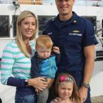 Lt. Commander Adam Leggett, his wife Brandy, son Harbor, 1, and daughter Arial, 5, pictured here July 26, 2018 in Homer, Alaska. (Photo by McKibben Jackinsky)