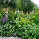 Francie Roberts Everything Garden on Mountainview Drive in Homer, Alaska includes flower beds, fountains, a vegetable garden and a greenhouse. It was one of five gardens featured in the July 29, 2018 Homer Garden Tour. (Photo by Michael Armstrong/Homer News)