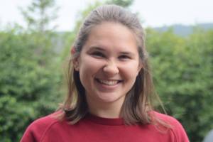 Sara Pennington, shown here Tuesday, Aug. 14, 2018 at the Homer News office on Landings Street in Homer, Alaska, is the new head coach for Homer High Schools volleyball team. (Photo by Megan Pacer/Homer News)