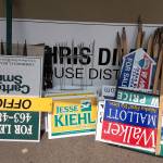 <span class="neFMT neFMT_PhotoCredit">Courtesy photo</span>                                A collection of signs confiscated in Juneau is seen at an Alaska Department of Transportation and Public Facilities facility on July 24, 2018 in this image provided by the DOT.