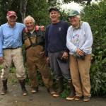 Homer-Kachemak Bay Rotarians pose for a photo after working at Ben Walters Park on Aug. 11, 2018, in Homer, Alaska. From left to right are Tom Early, David Brann, Bernie Griffard and Kathy Hill. (Photo provided)