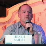 Homer City Council member Heath Smith answers a question during a candidate forum Tuesday, Sept. 11, 2018 at Alices Champagne Palace in Homer, Alaska. Hosted by the Homer Chamber of Commerce, the forum was for city council candidates and mayoral candidates. Smith is running for re-election in an uncontested council race. (Photo by Megan Pacer/Homer News)