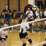 <span class="neFMT neFMT_PhotoCredit">Photo by Megan Pacer/Homer News</span>                                Homers Marina Carroll spikes the ball over the net during a game against Kenai Central High School on Thursday, Sept. 13 at Homer High School in Homer Alaska. The Mariners beat the Kardinals three games to one in the Southcentral Conference match-up.