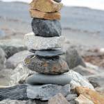 A rock sculpture is one of dozens an artist made along the Homer Spit last week, as seen in this photo taken Friday, Sept. 21, 2018, in Homer, Alaska. (Photo by Michael Armstrong/Homer News)