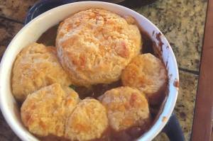 Teri Robls beef pot pie incorporates Alaska moose meat with locally grown vegetables. (Photo by Teri Robl)