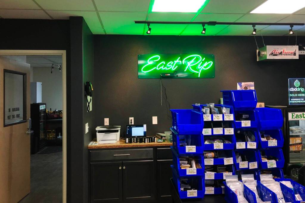 East Rip, the peninsulas newest marijuana retailer, is photographed on Monday, Oct. 8, 2018, in Kenai, Alaska. (Photo by Victoria Petersen/Peninsula Clarion)