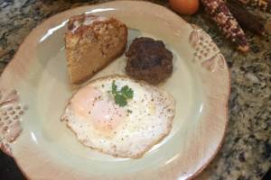 Apple cheddar and sage scones spice up a Homer country breakfast in this photo taken by Teri Robl on Oct. 17, 2018, in Homer, Alaska. (Photo by Teri Robl)
